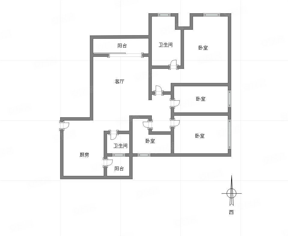 重庆-渝北-北环-约克郡壹號湖畔4室2厅2卫120.39㎡