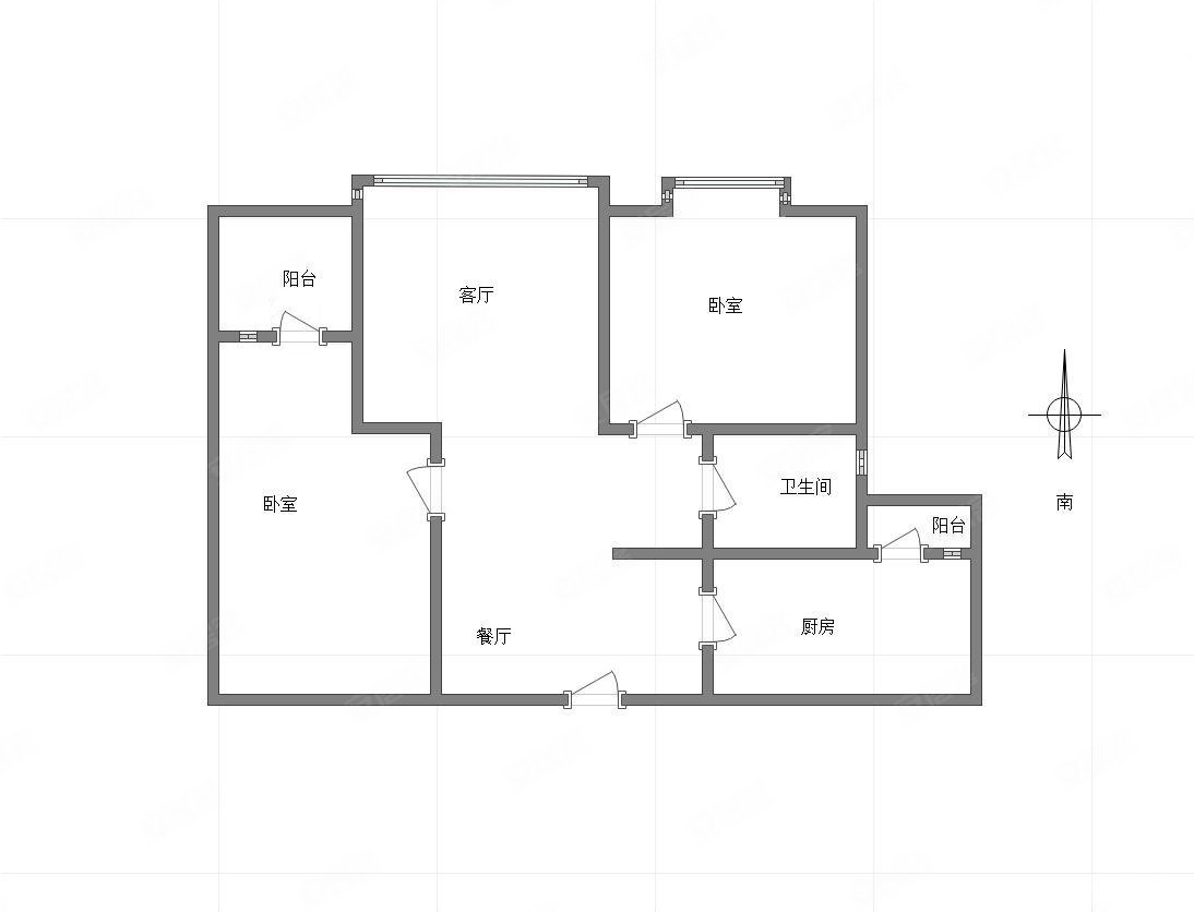 重庆-渝北-北环-财富中心国际公寓(C区)2室2厅1卫83㎡