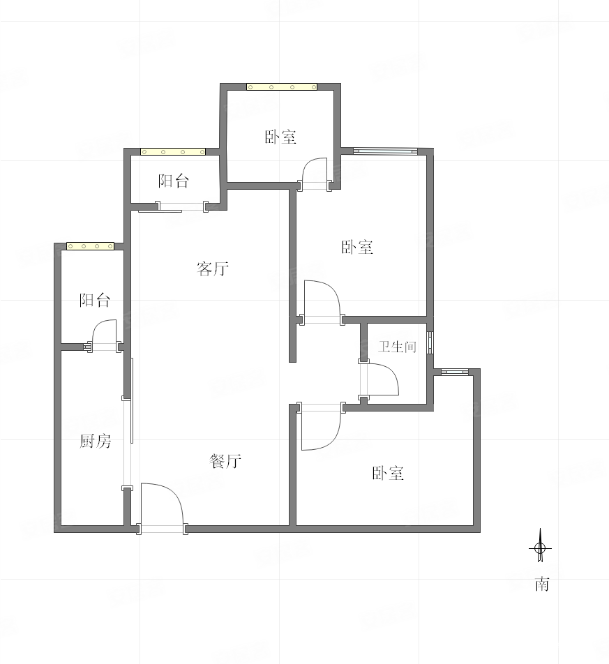 重庆-渝北-北环-约克郡壹號湖畔3室2厅1卫92.68㎡