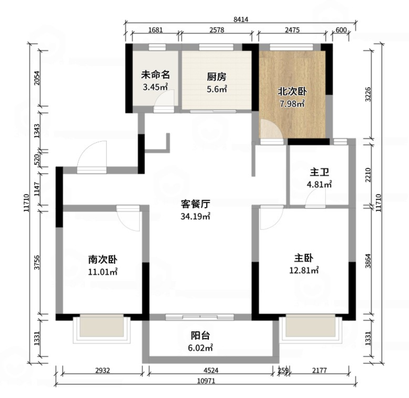 济南万象东方109户型装修方案详述-法式奶油风-46