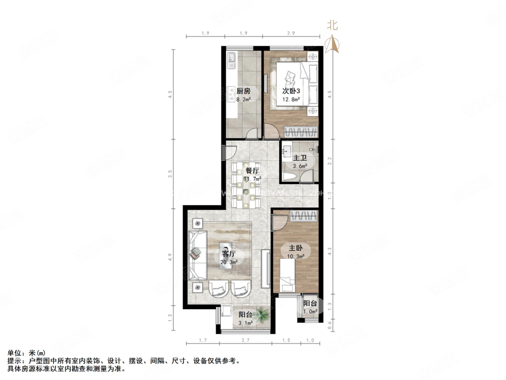 济南-历城-东风-兴业嘉苑新天地2室2厅1卫99.78㎡