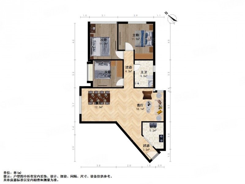 南京-江宁-百家湖-百家湖国际花园3室2厅1卫104.49㎡