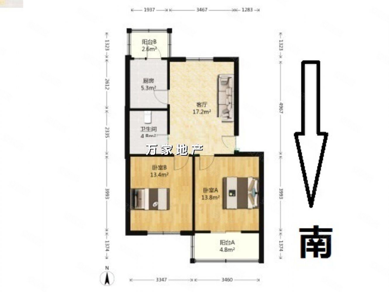 天津-西青-大寺-龙居花园一区2室1厅1卫79.02㎡