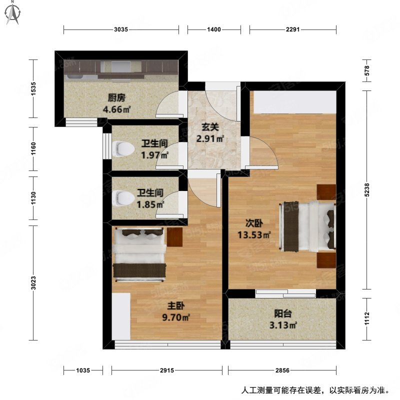 杭州-滨江-白马湖-康悦香庄2室0厅2卫51.38㎡