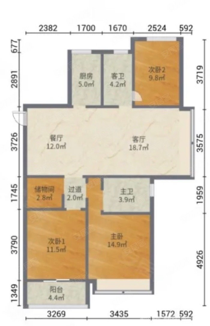 温州-鹿城-车站大道-中梁鹿城中心3室2厅2卫119㎡