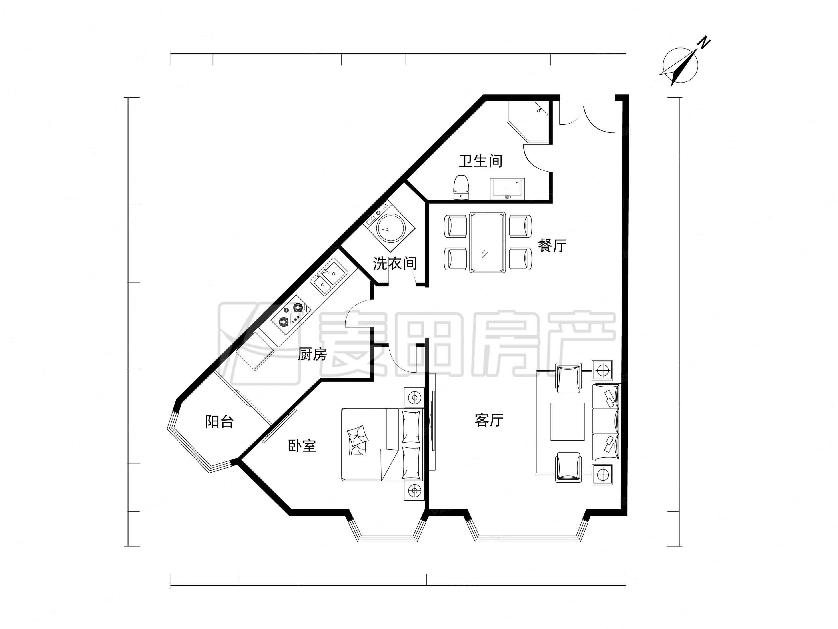 北京-朝阳-CBD -蓝堡国际公寓1室1厅1卫81.37㎡