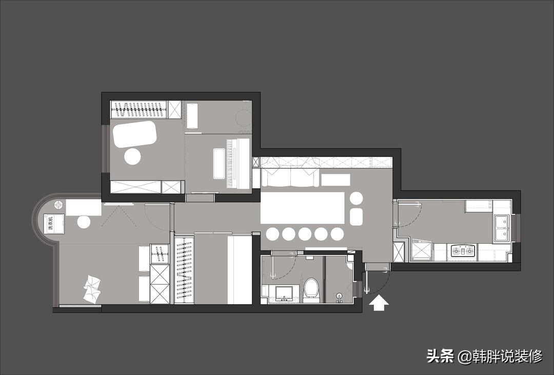 上海51㎡小蜗居，装成四室一厅，到处是隐形功能，三代同堂住一起