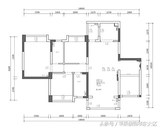 株洲苹果装饰14.5万装修奥园广场122平美式风