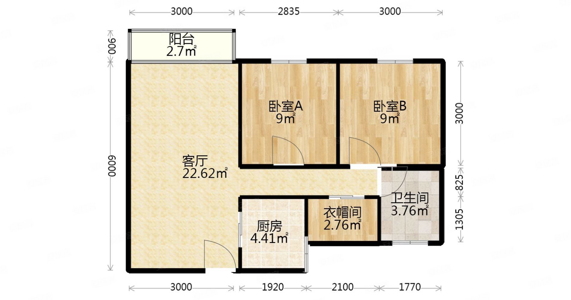 连云港-海州-苍梧小学-御景龙湾2室2厅1卫99㎡