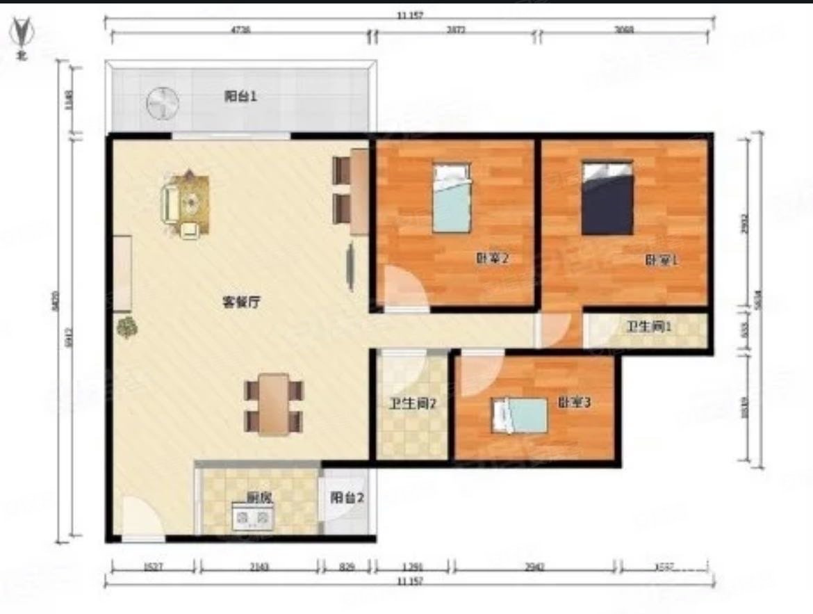 惠州-惠城-大湖溪-海伦堡海伦春天3室2厅2卫103.57㎡