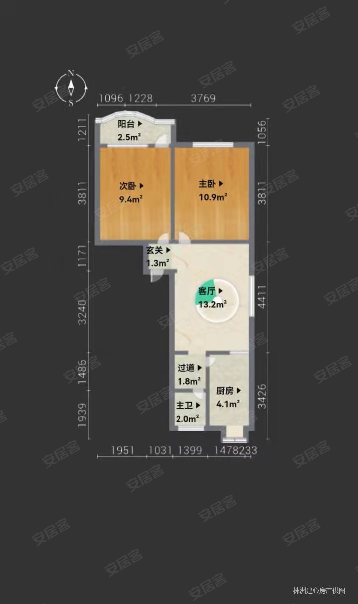 株洲-天元-滨江一村-滨江一村2室2厅1卫73㎡