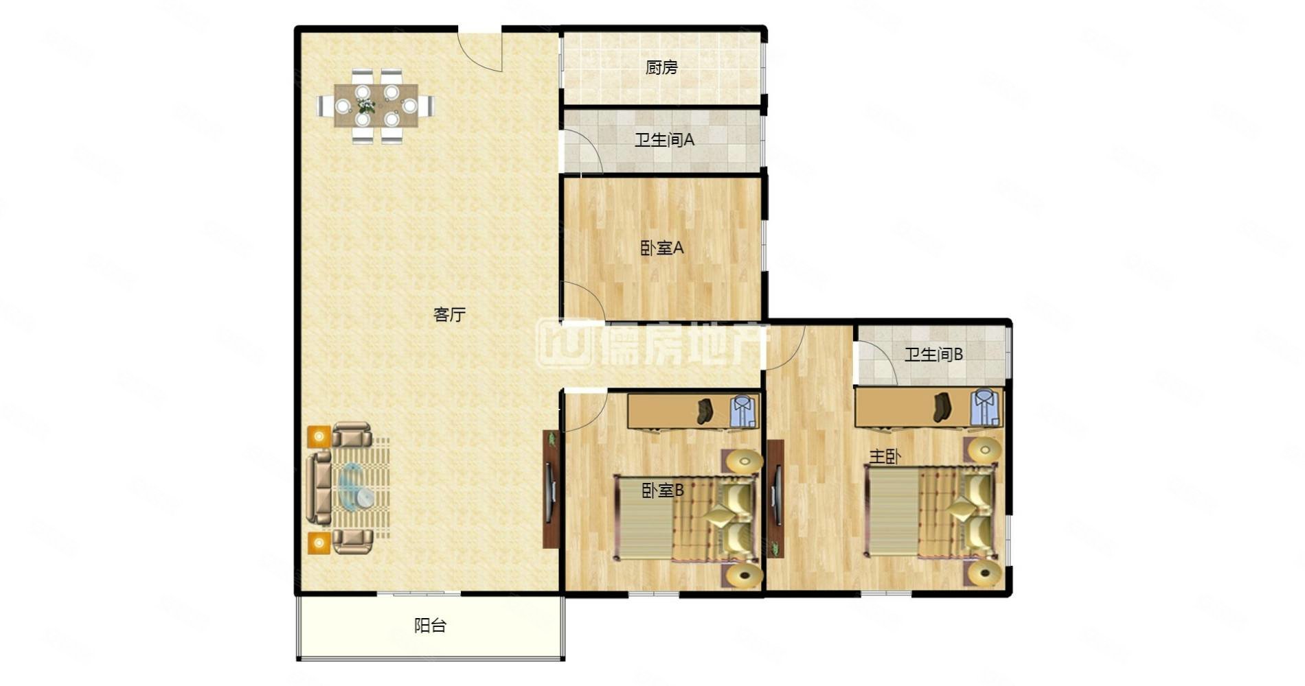 连云港-海州-苍梧小学-君悦财富广场3室2厅2卫135㎡