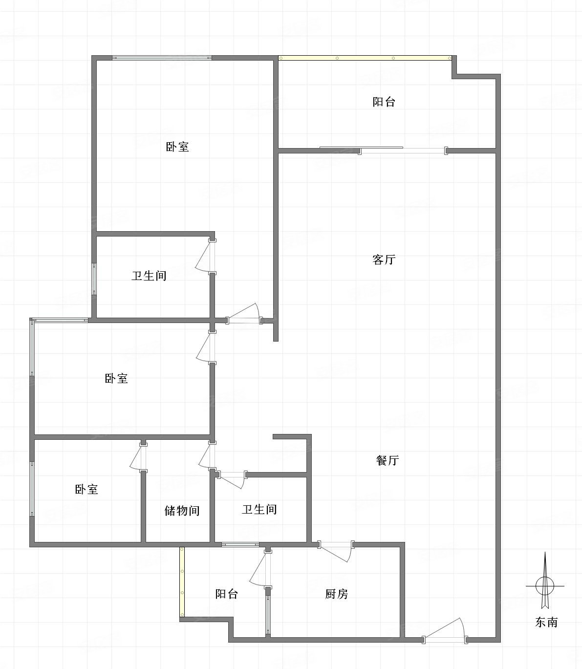 重庆-渝北-北环-约克郡壹號湖畔3室2厅2卫135.17㎡