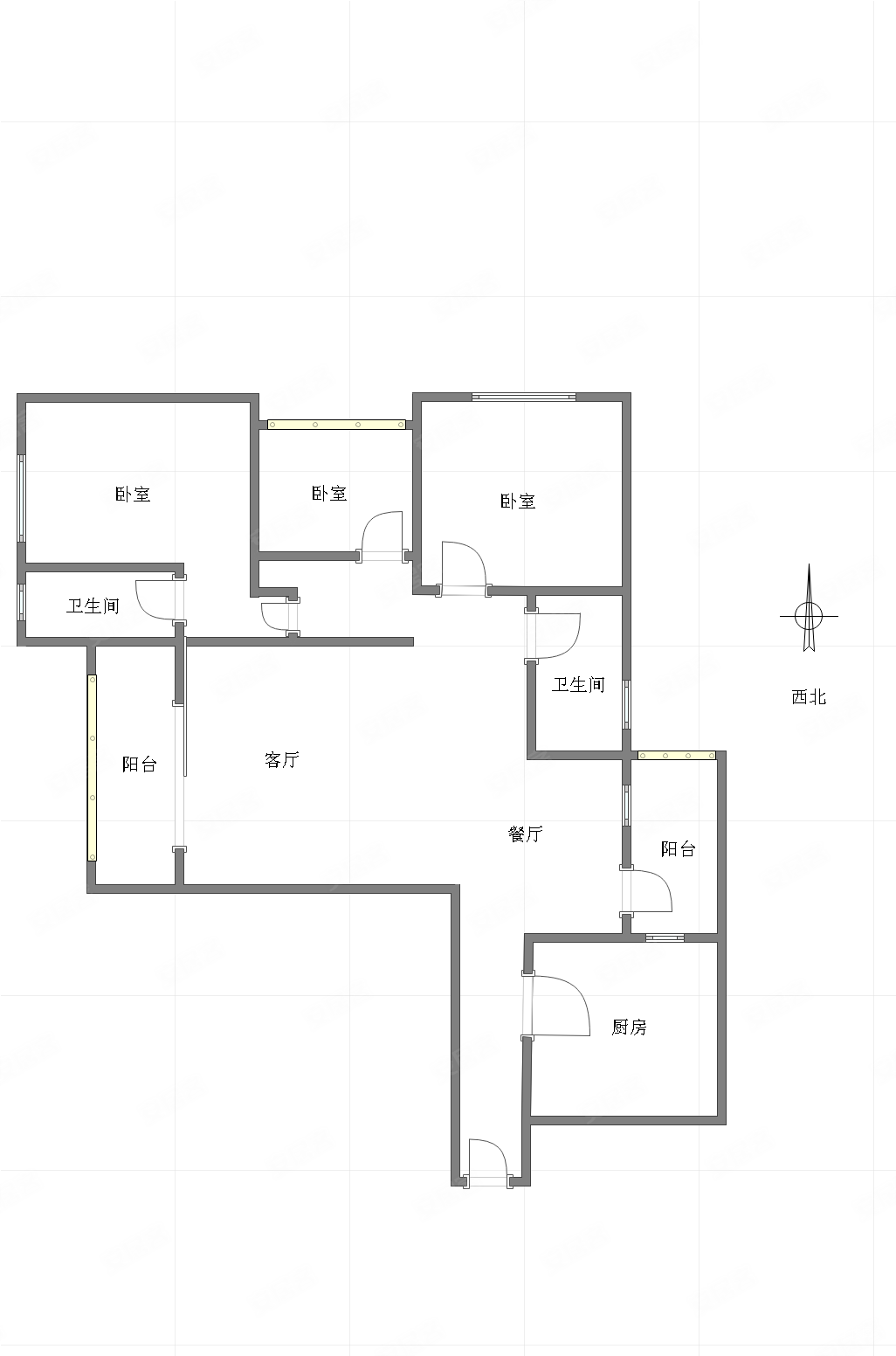 重庆-渝北-北环-约克郡壹號湖畔3室2厅2卫114.04㎡