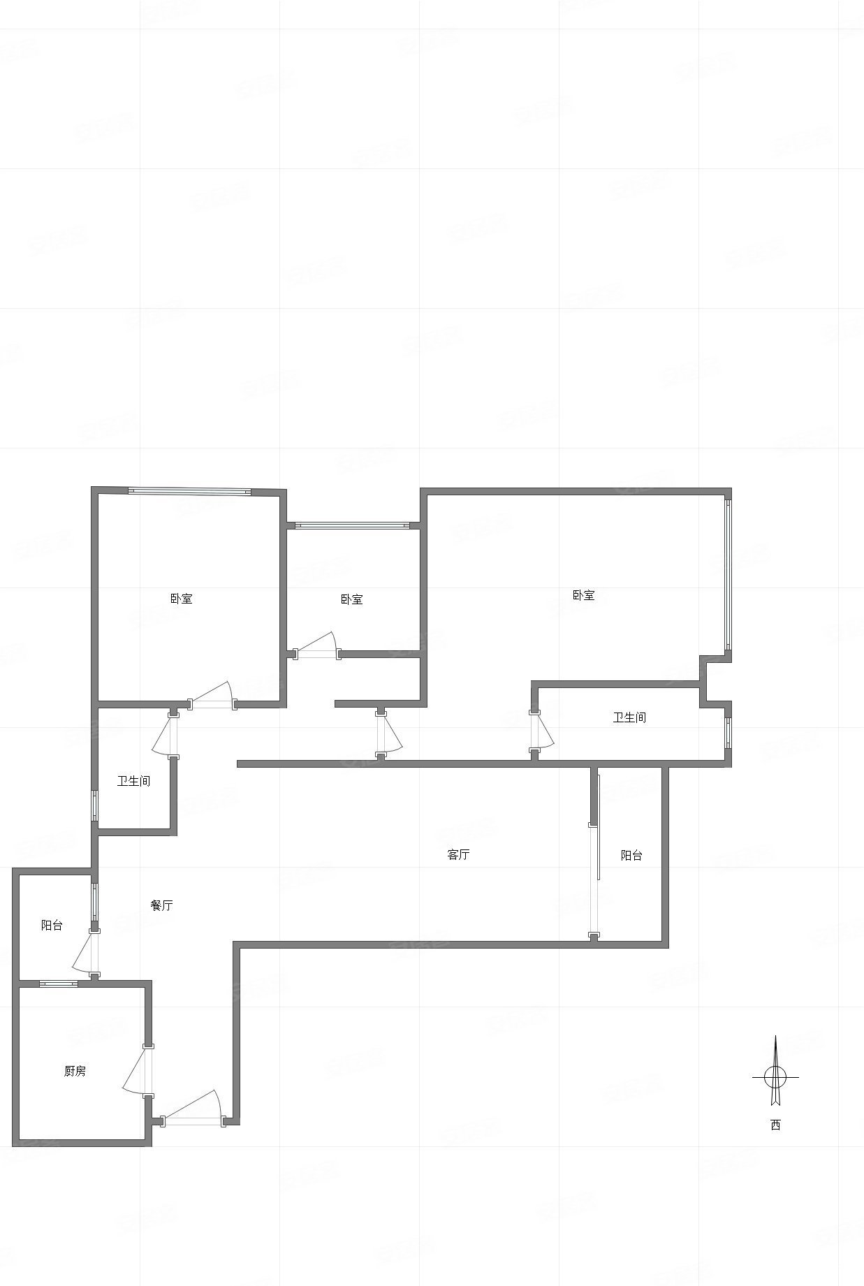 重庆-渝北-北环-约克郡壹號湖畔3室2厅2卫119.28㎡