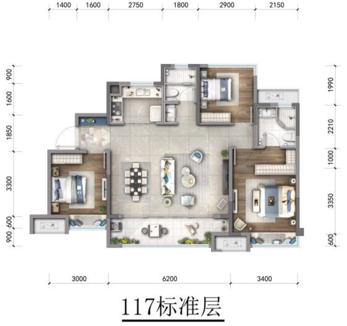 龙湖天曜117户型装修方案详述-现代简约-39