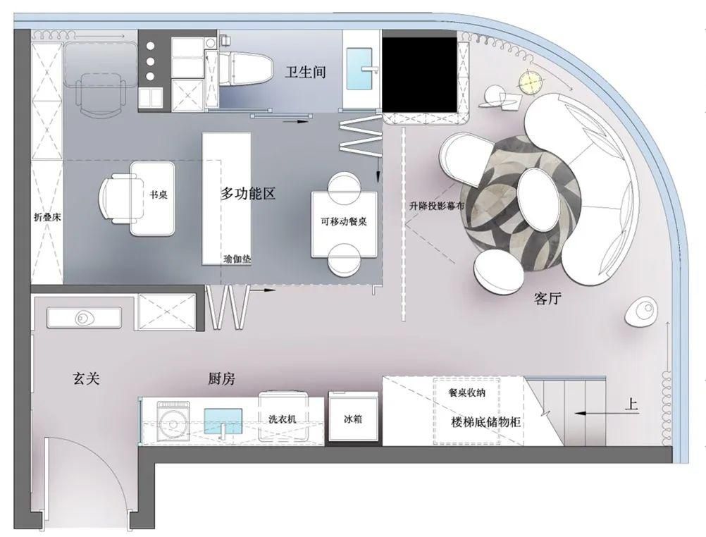 珠海LOFT公寓样板间装修设计案例-多种态度 多彩生活