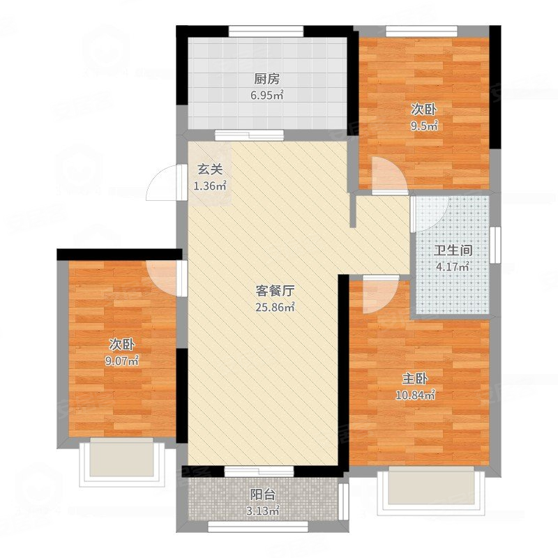 西宁-城东-八一路-半岛新家园3室2厅2卫116.69㎡