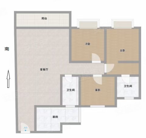 黄冈-麻城-将军路-中乾融紫台3室2厅2卫120㎡