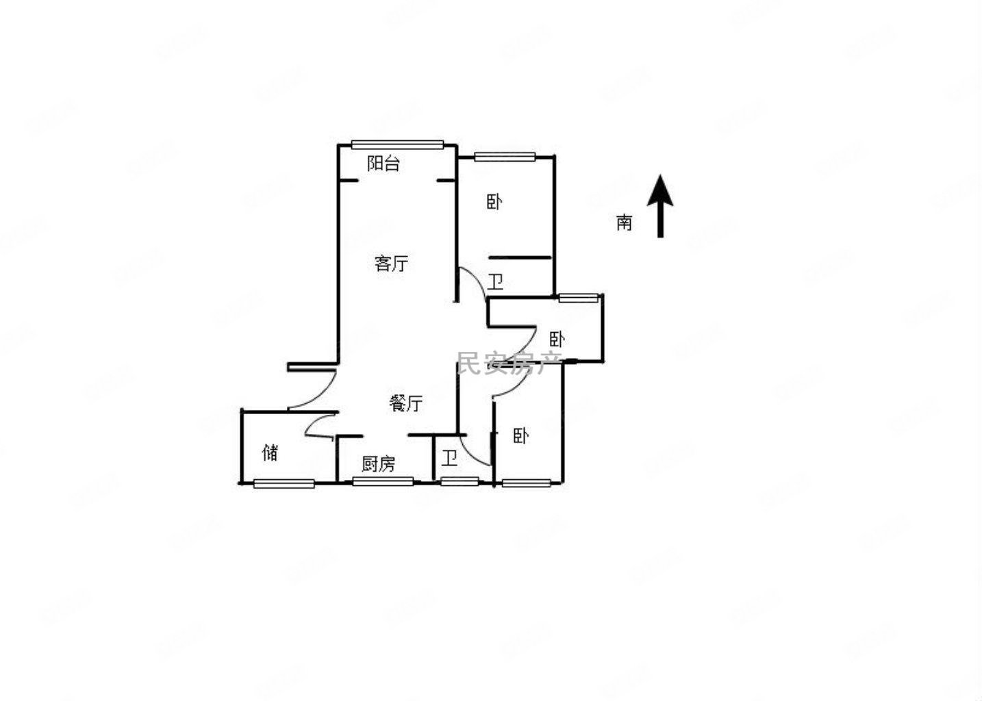 阜阳-颍州-阜王路-皖新文化广场翡翠庄园4室2厅2卫127.57㎡