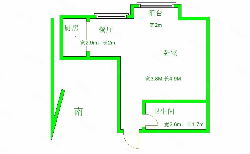 呼和浩特-赛罕-长乐宫-华门世家1室1厅1卫47㎡