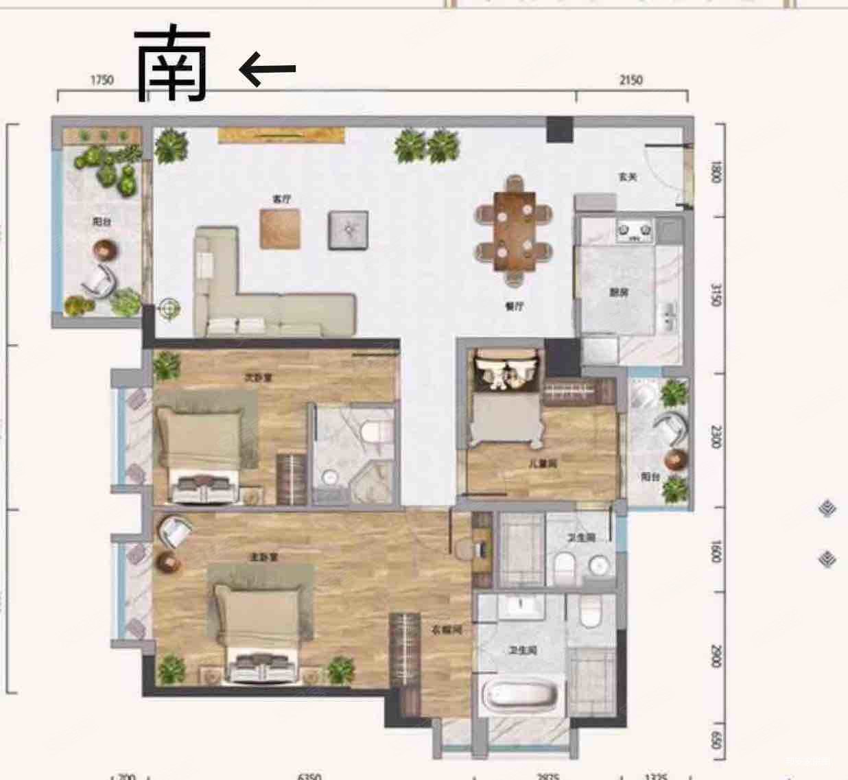 珠海-香洲-北岭-国维中央广场3室2厅3卫145.85㎡