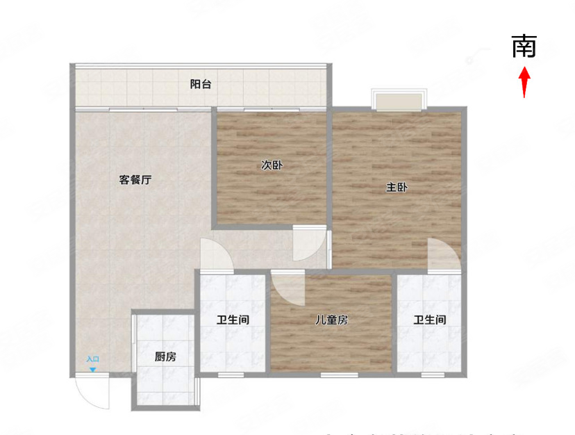 黄冈-麻城-将军路-中乾融紫台3室2厅2卫89㎡