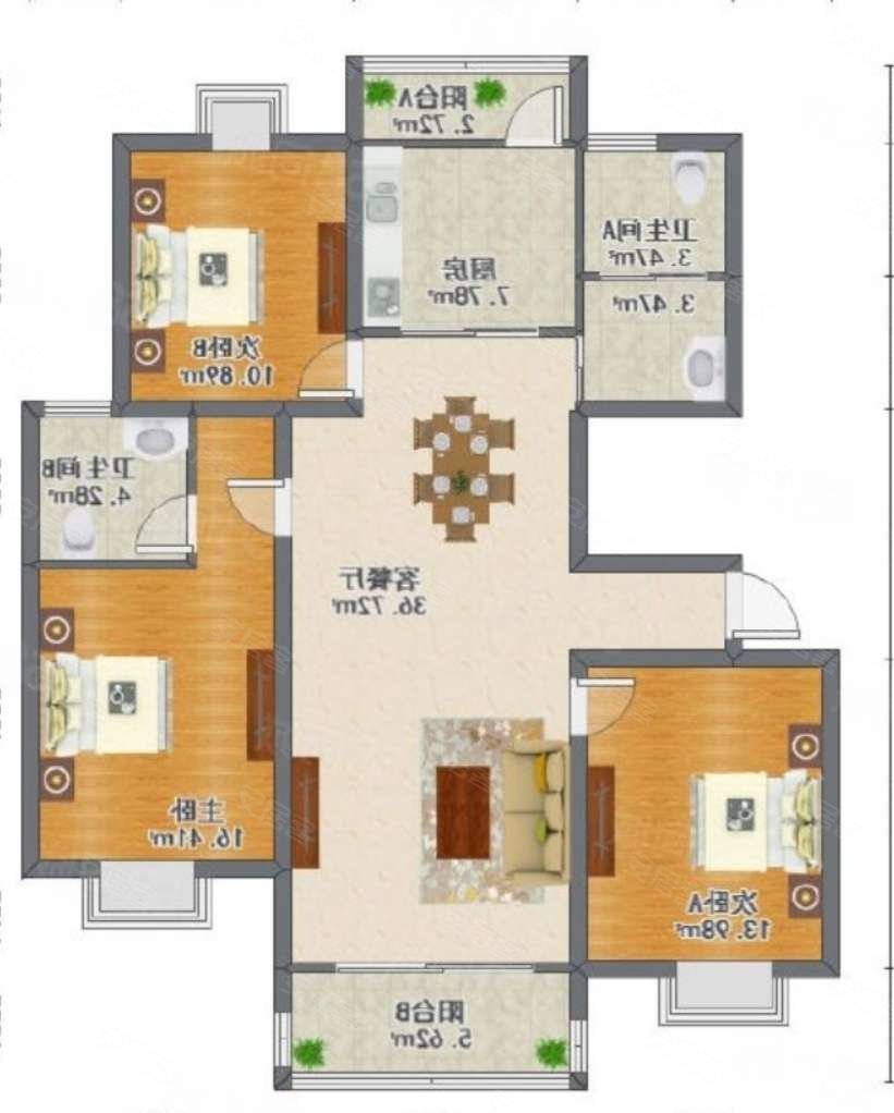 苏州-张家港-大新-富华佳园3室2厅1卫138.85㎡