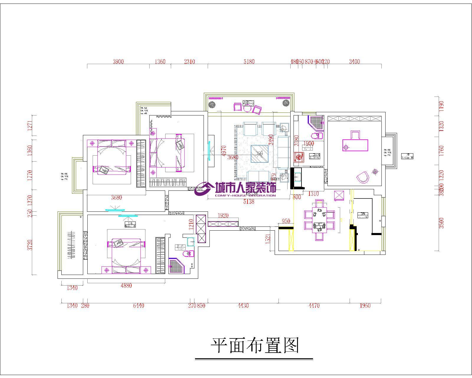 长治滨河城上城小区装修案例效果图