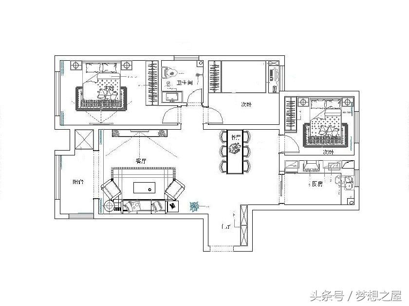 西宁绿地公馆110平现代简约风格装修效果图，初见般清新美好