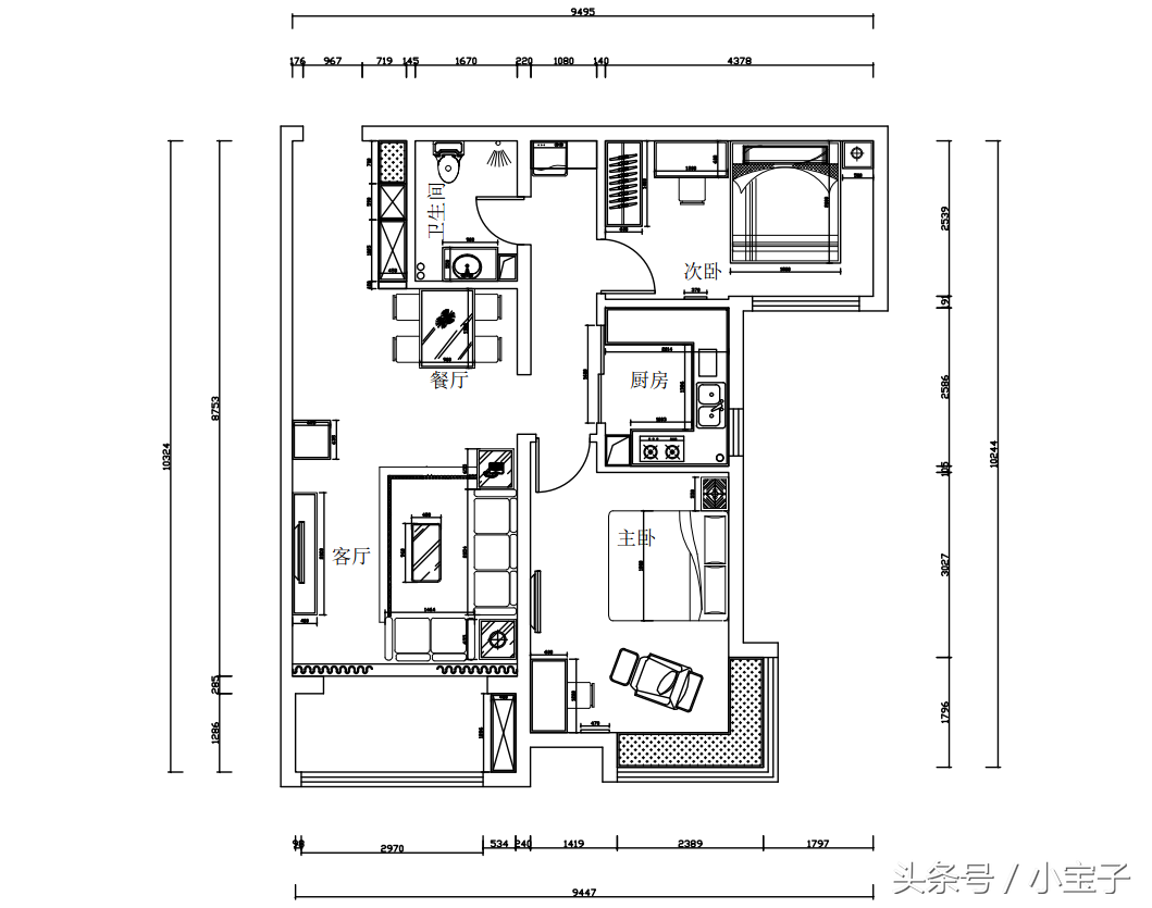 张家口装修公司维多利亚105平北欧效果案例分享