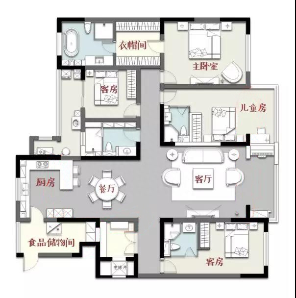 追求高品质的生活丨200㎡轻奢大平层赏析