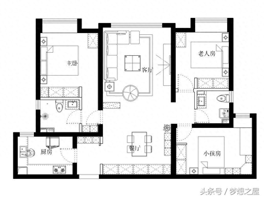 青海西宁省委小区三居138㎡装修经典案例