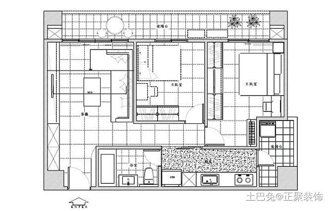 83㎡二居室潮流混搭风