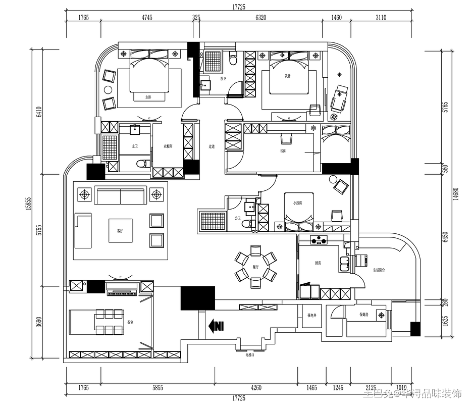 250m²现代轻奢，一览一江春华