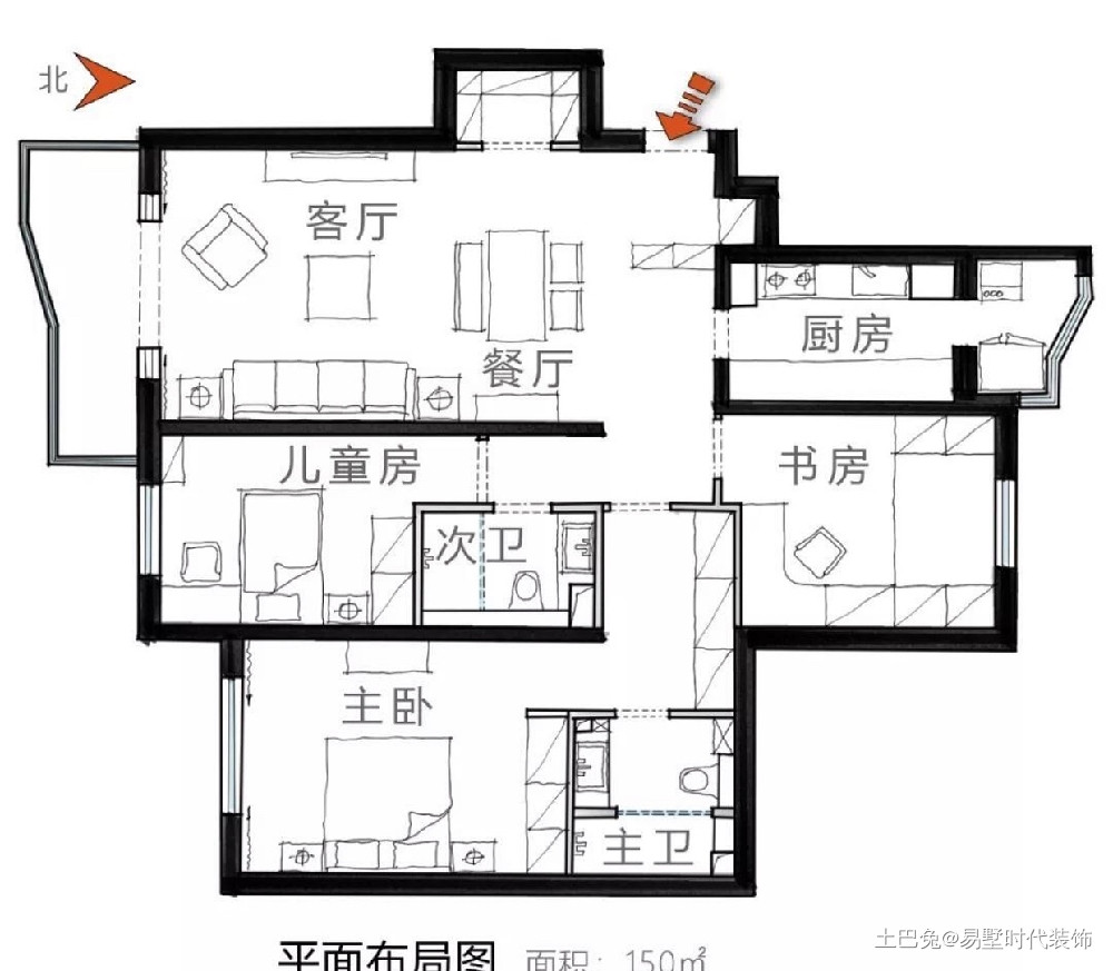 美式厚重与中式古朴混搭，呈现温文而雅的家