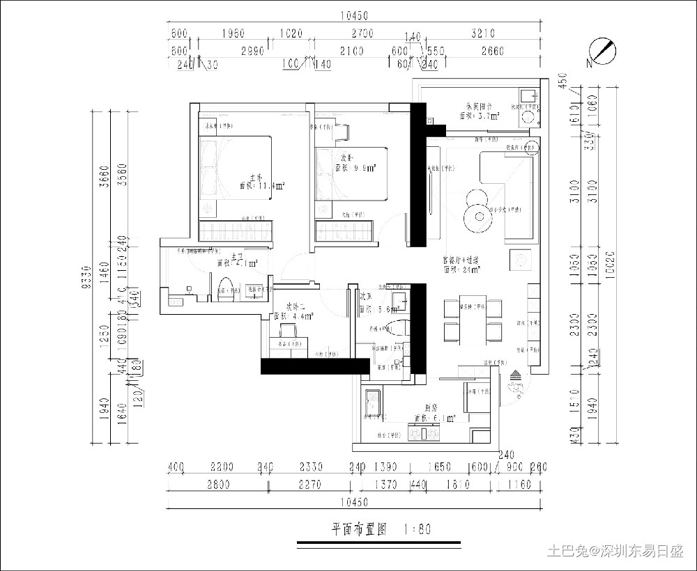 宏发前城88㎡纯度偏低高级灰简约风格