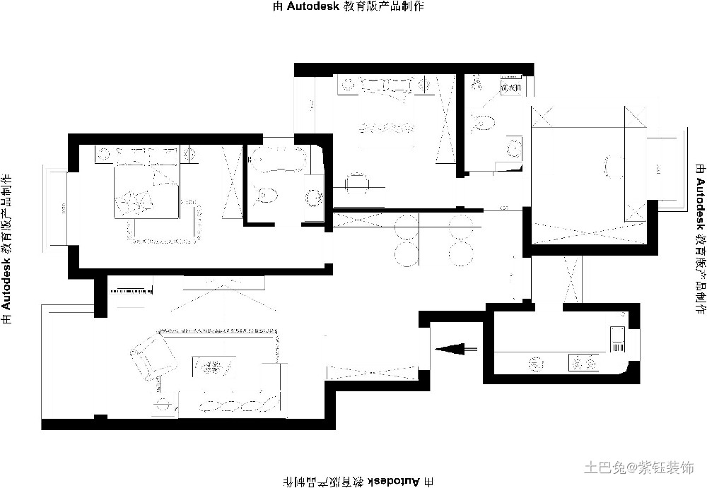 丹青府三居室设计方案 碧海连青