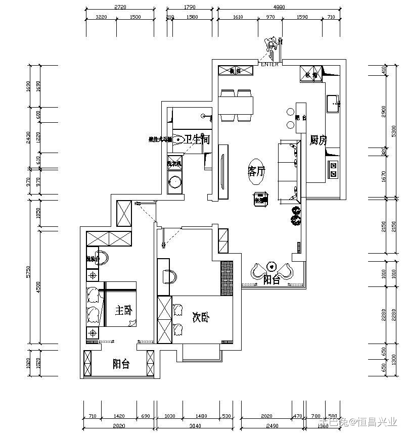 现代轻奢温馨两居室的爱情小屋