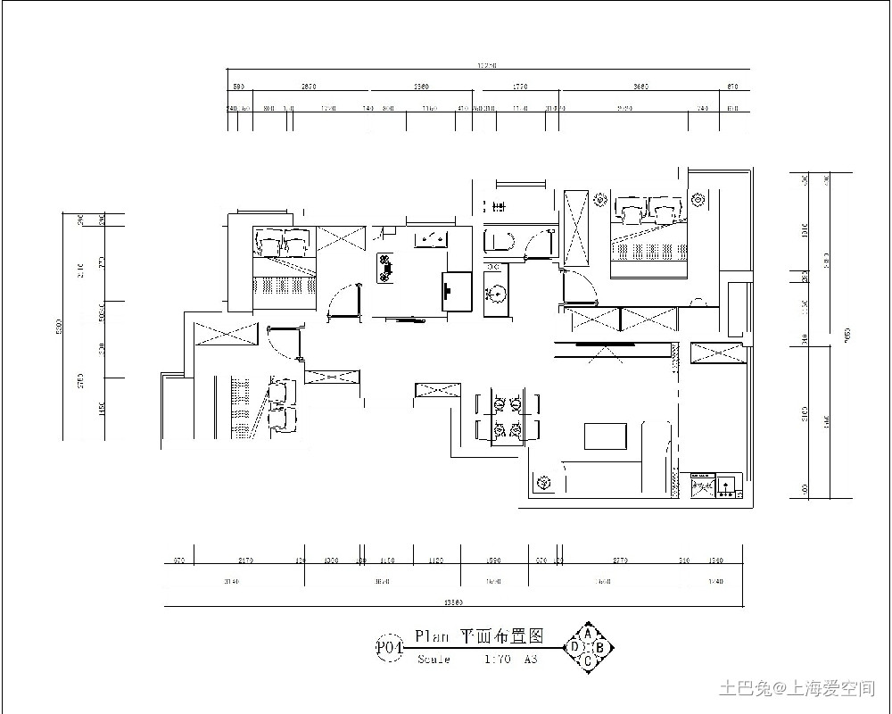 基础蓝、灰、咖，搭出经典简约三居室