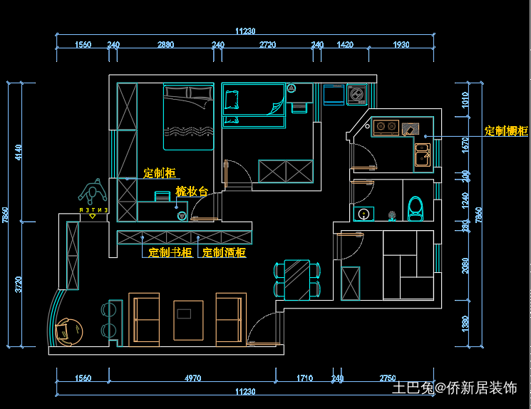 注重空间的运用，精于灯光营造室内气氛