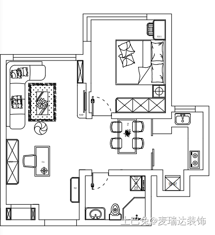 百子湾家园60平简欧装修风格