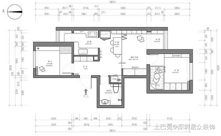 不到50㎡，住下一家六口！装修简单实用