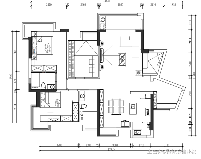 130m²新中式--中式韵味碰撞现代简约