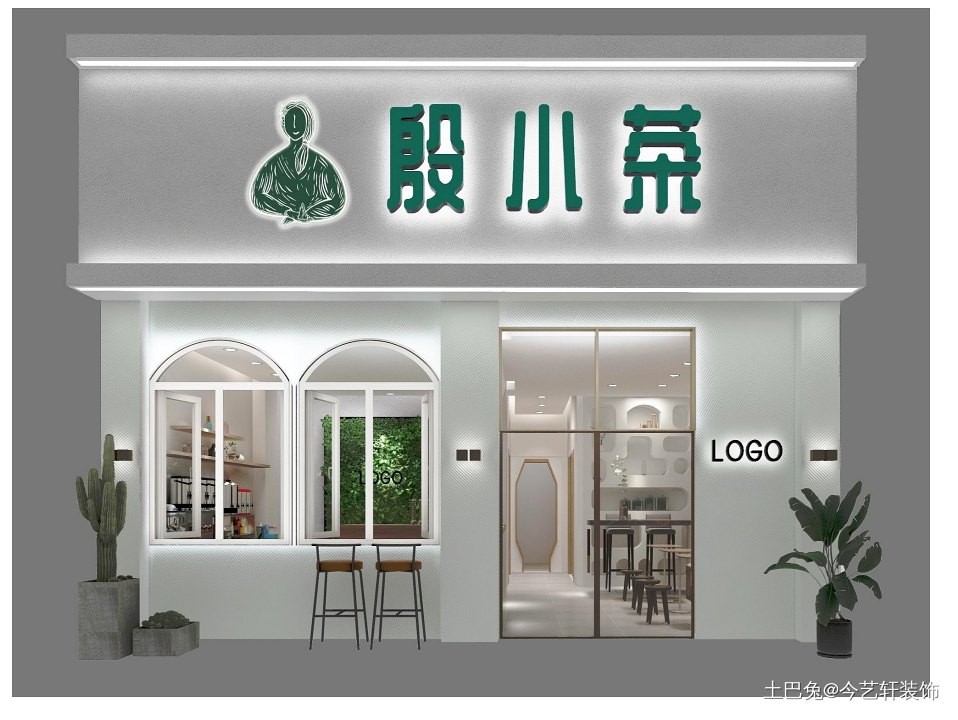 奶茶店/40m²/中式风格