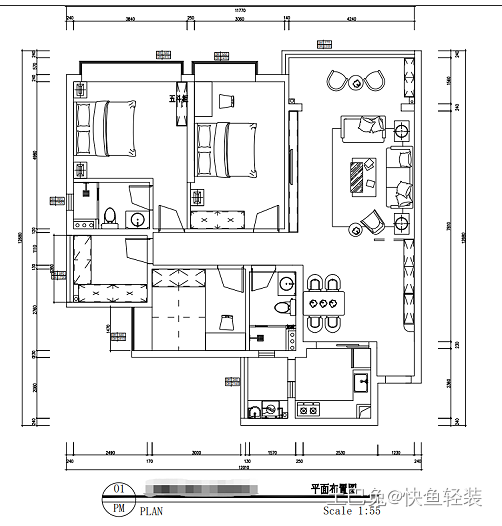 141平客餐玄关开放一体，两个人的惬意家