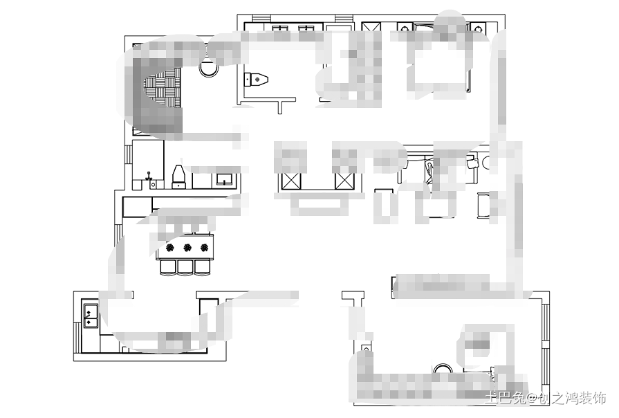 半湾半岛160㎡现代轻奢风格装修案例