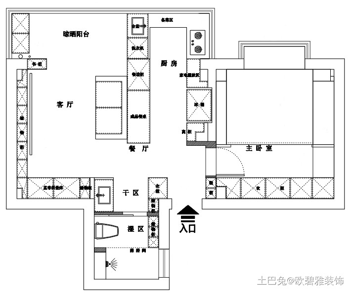 60平改出中西厨、三分离，空间宽敞