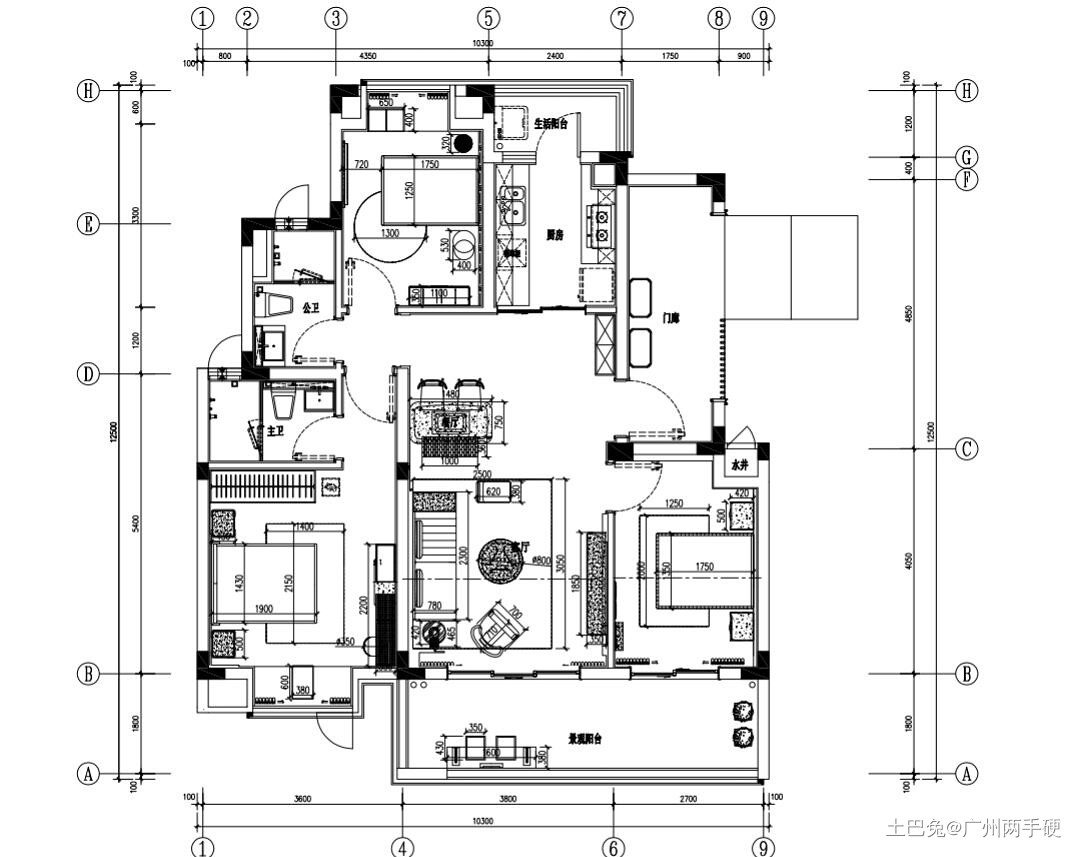 100m²现代意式风的格调，爱马仕橙