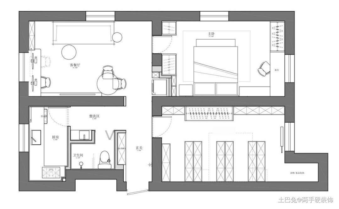 70m²老房大改造，昏暗走廊变敞亮客厅